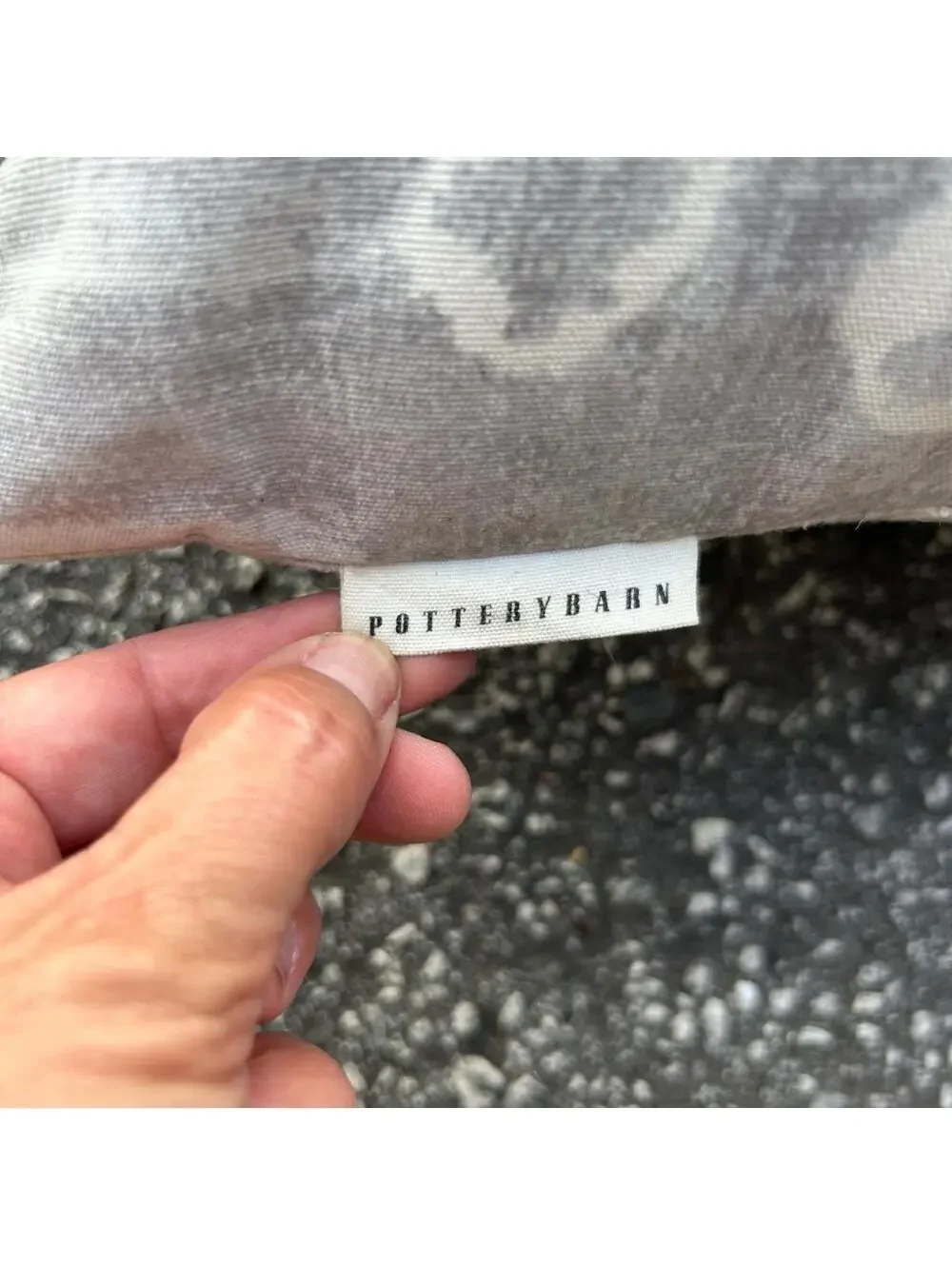 Pottery Barn Zuma Stripe Indoor/Outdoor Throw Pillow in Grey | 22” x 22”